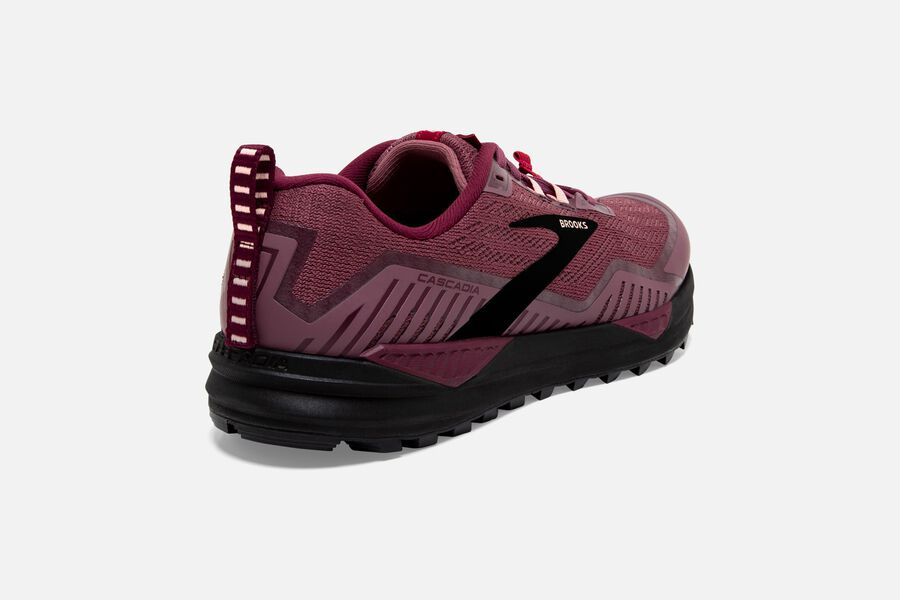 Brooks Running Shoes - Cascadia 15 Trail Womens - Burgundy - GIJ-503762